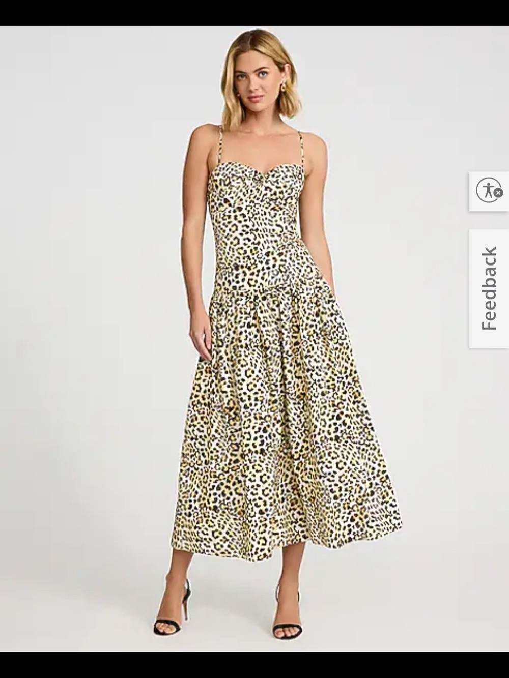 Express Leopard Print Maxi Dress in White and Gold